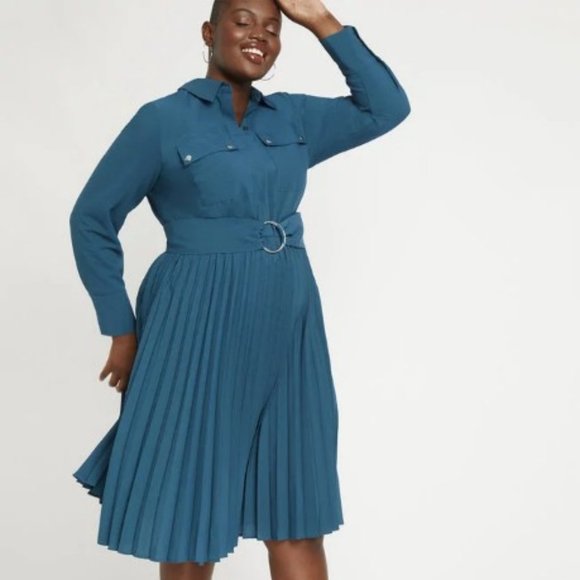 Eloquii Dresses & Skirts - Eloquii Collard Dress with Pleated Skirt